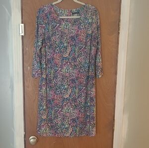 Tommy Hilfiger Paisley Print 3/4 Sleeve Dress